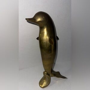 Elegant solid brass Gold Dolphin Sculpture